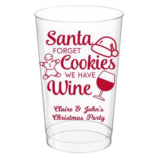 Santa Forget Cookies Clear Plastic Cups